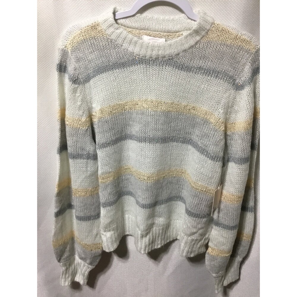 Lauren Conrad Blue Combo Sequined Sweater Size Large NWT
